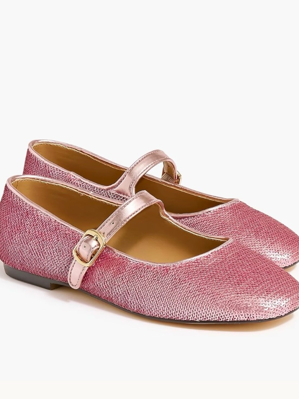Crewcuts Pink Metallic Mary Jane Flats